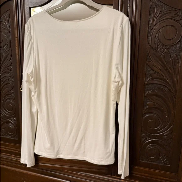 ElieTahari Cream Long Sleeve Top NWT - Picture 3 of 4